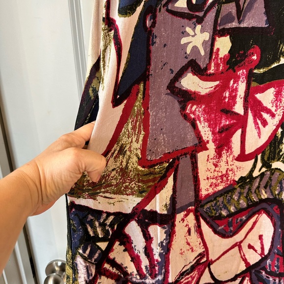 NWT FTCayanz Abstract Art Lagenlook Tunic with Pockets, size Large - Picture 4 of 10